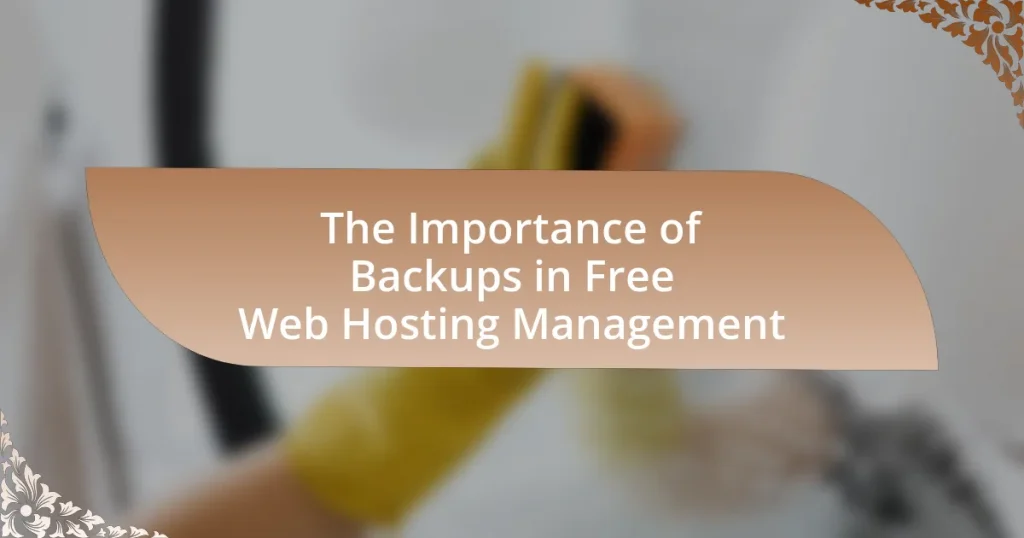 The Importance of Backups in Free Web Hosting Management