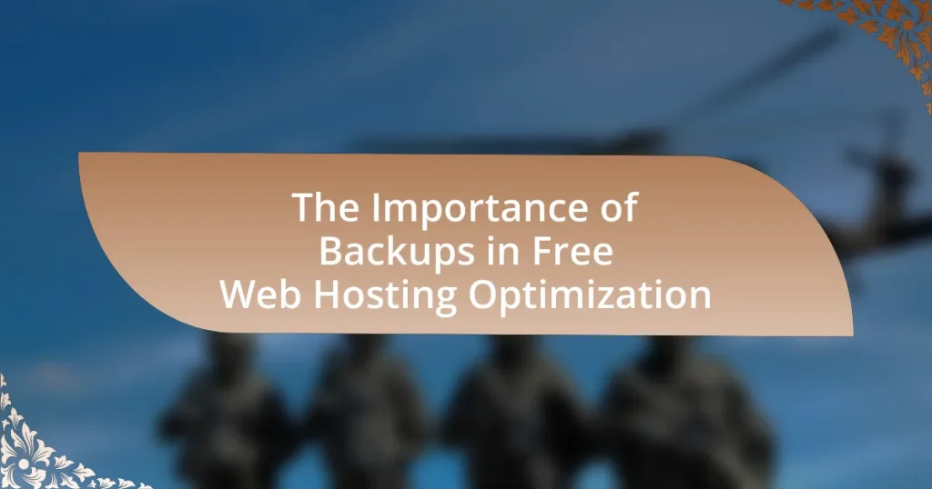 The Importance of Backups in Free Web Hosting Optimization