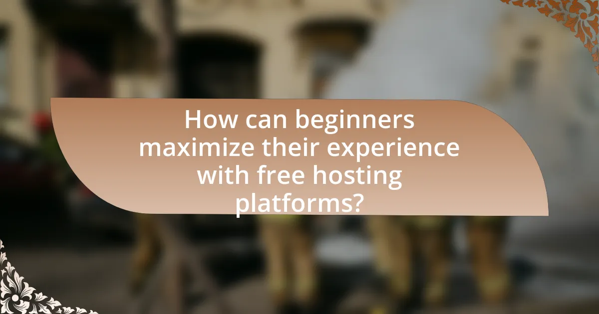 How can beginners maximize their experience with free hosting platforms?