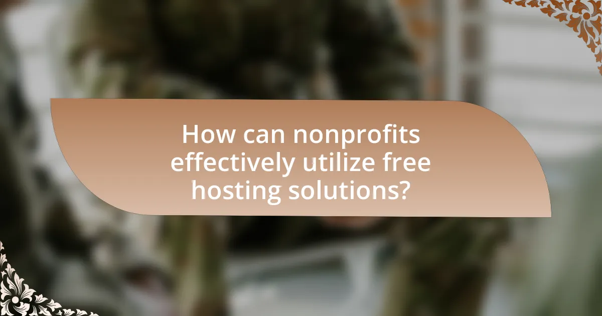 How can nonprofits effectively utilize free hosting solutions?