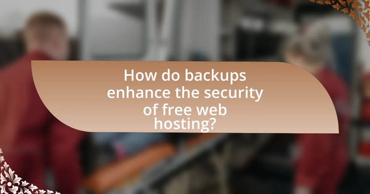 How do backups enhance the security of free web hosting?