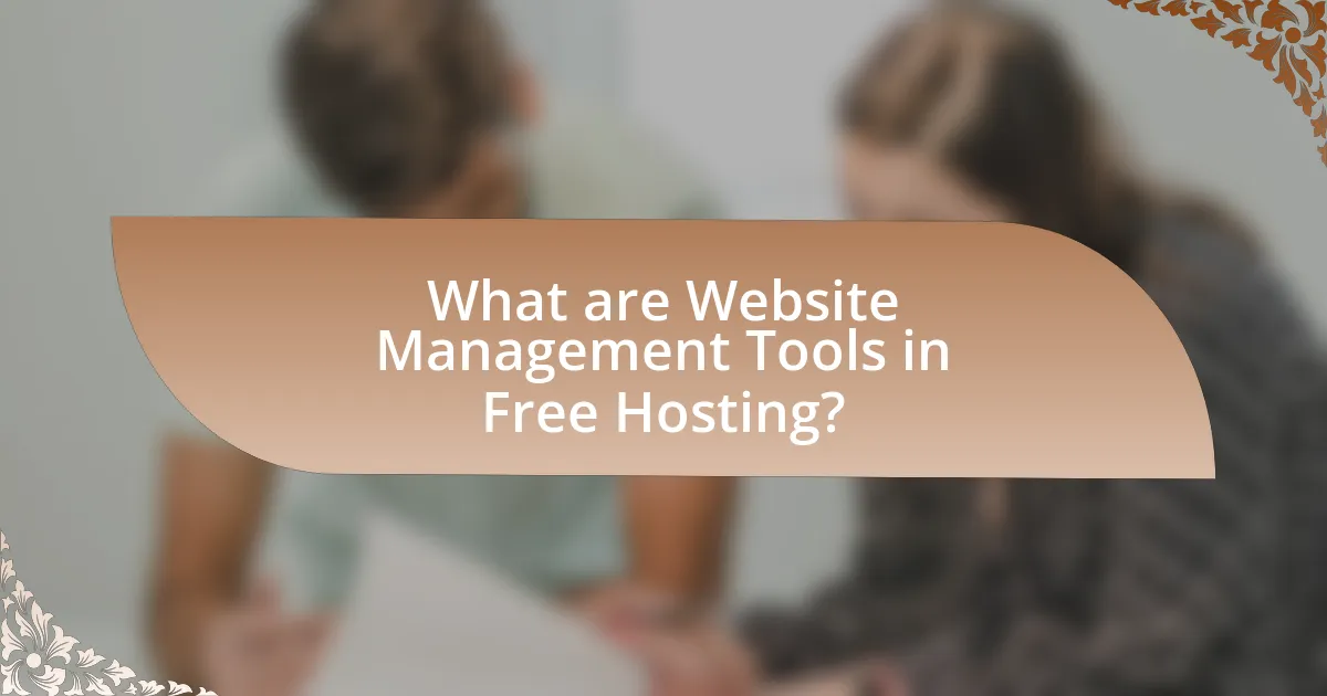 What are Website Management Tools in Free Hosting?