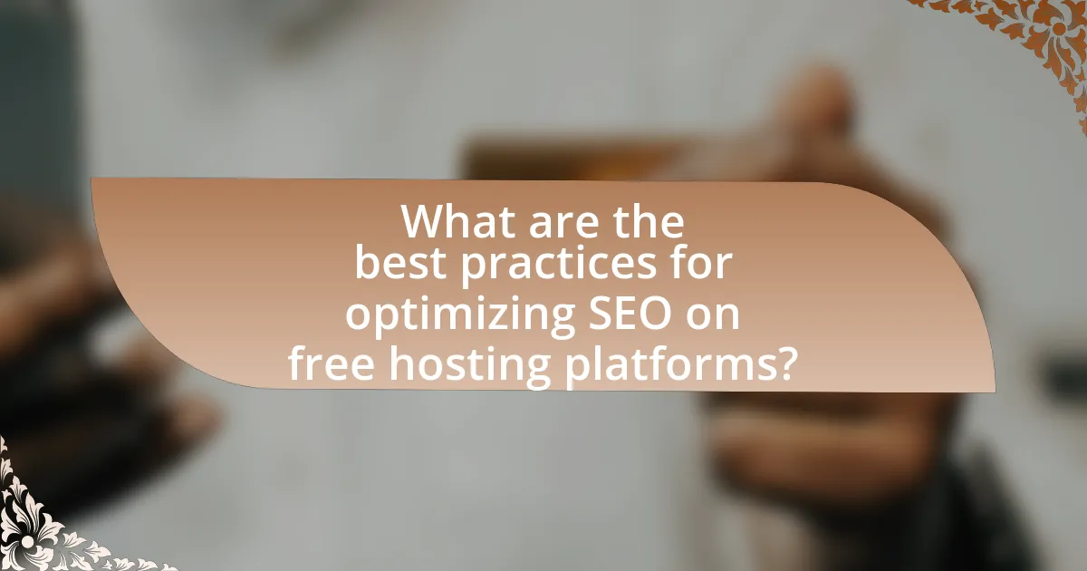 What are the best practices for optimizing SEO on free hosting platforms?