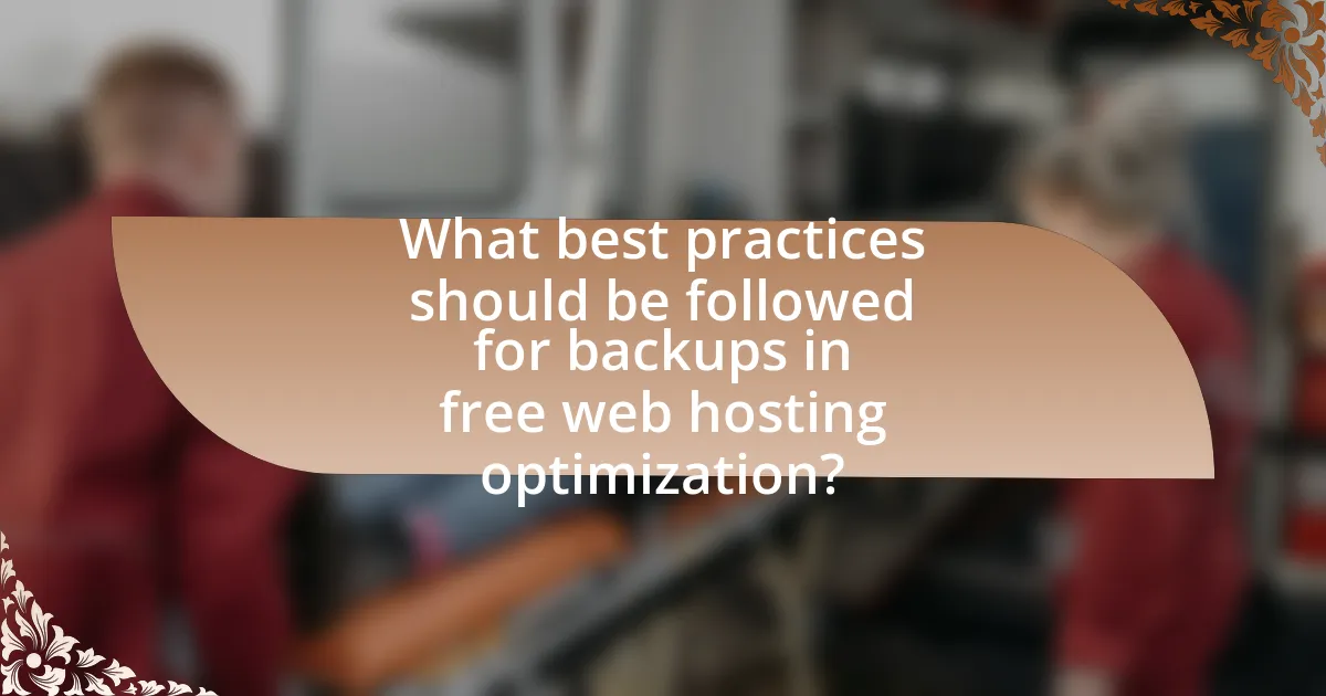 What best practices should be followed for backups in free web hosting optimization?