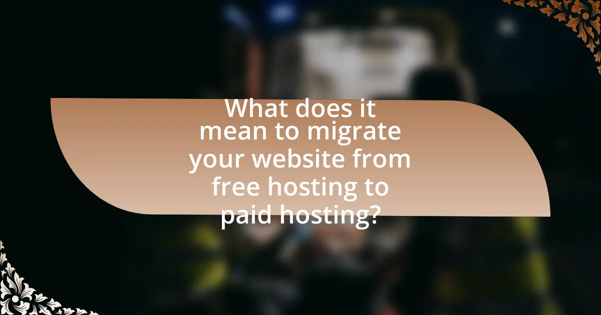 What does it mean to migrate your website from free hosting to paid hosting?