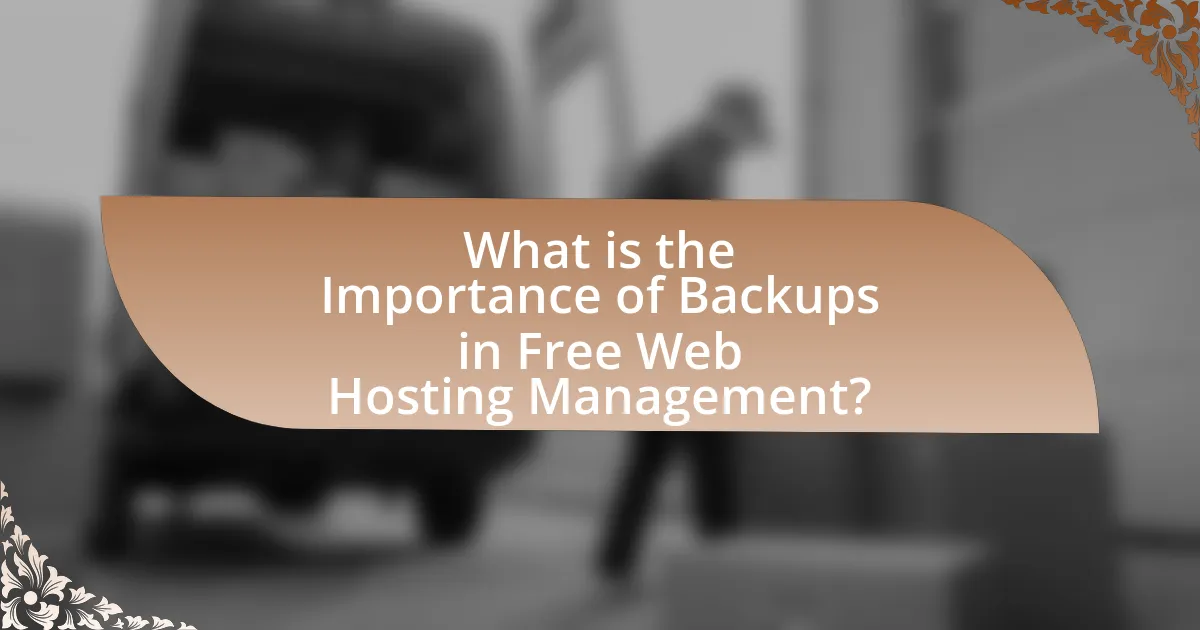 What is the Importance of Backups in Free Web Hosting Management?