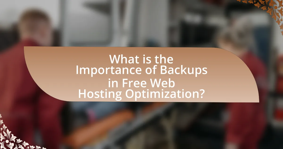 What is the Importance of Backups in Free Web Hosting Optimization?