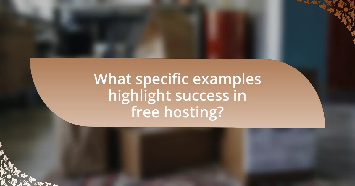 What specific examples highlight success in free hosting?