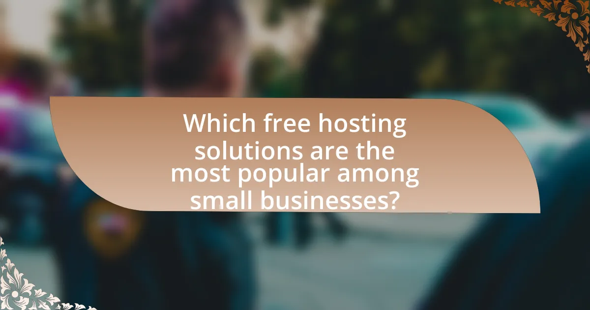 Which free hosting solutions are the most popular among small businesses?